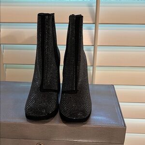 ASOS Black Rhinestone Ankle Boots